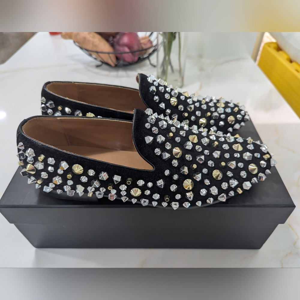 Never Worn. Still In Box! Saks Fifth Avenue Studded Sandro Shoes - Picture 2 of 4
